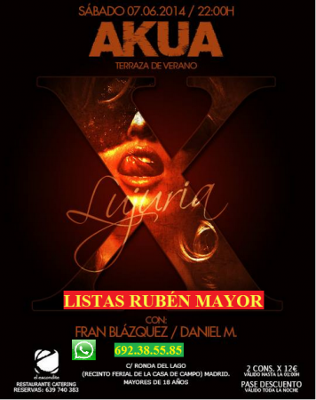 Sábado 07 de junio de 2014 - Lujuria Akua